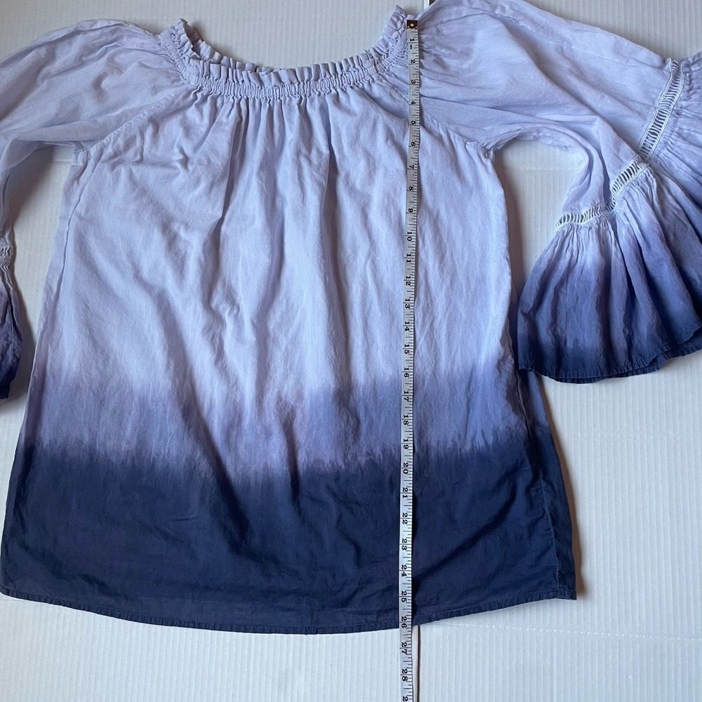 Purple Ombré Bohemian Bell Sleeve Blouse Women's Petite LARGE Peasant Cottage - Picture 8 of 10
